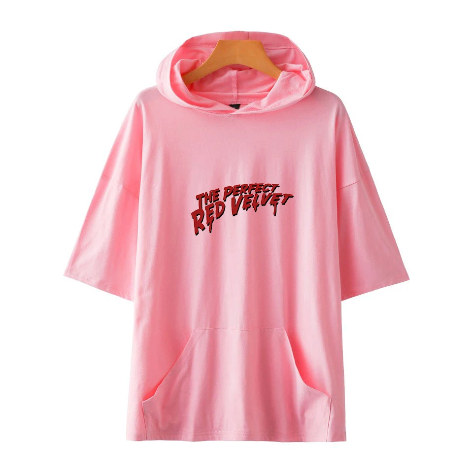 RED Velvet Print Casual Clothes Hoodies Women Clothes Caps Short Sleeve Hooded Casual Elbow Eleeve pop Tee Hoodies
RED Velvet Print Casual Clothes Hoodies Women Clothes Caps Short Sleeve Hooded Casual Elbow Eleeve pop Tee Hoodies
