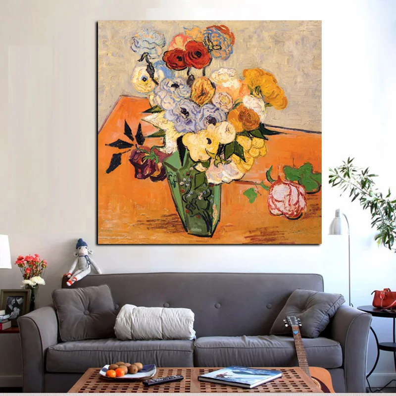 HD Print Vase of Roses Anemones Irises Abstract Van Gogh Flower Oil Painting on Canvas Wall Art Picture Poster for Living Room
HD Print Vase of Roses Anemones Irises Abstract Van Gogh Flower Oil Painting on Canvas Wall Art Picture Poster for Living Room
