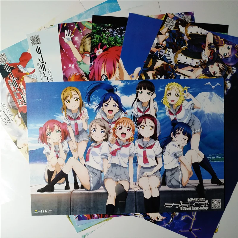 8*(42x29 см) Новый LoveLive! Постеры аниме настенные плакаты Наклейки Sunshine!|Наклейки на