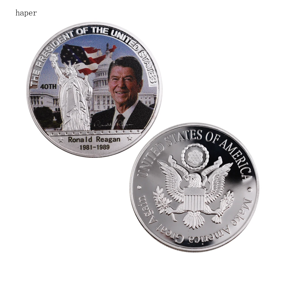 Home Decorative White House Crafts Unique Souvenir Gift Metal 40th American President Ronald Reagan Non-currency Coins 40x3mm
Home Decorative White House Crafts Unique Souvenir Gift Metal 40th American President Ronald Reagan Non-currency Coins 40x3mm