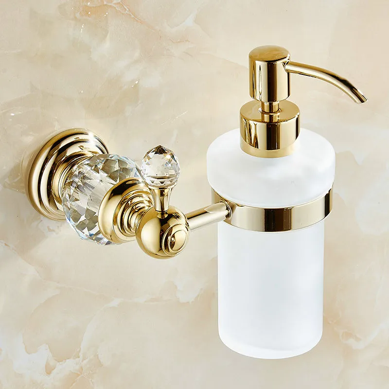 Antique Brass Crystal Liquid Soap Dispenser With Silver Finish Europe Frosted Glass Container Bottle Bathroom Products HW
Antique Brass Crystal Liquid Soap Dispenser With Silver Finish Europe Frosted Glass Container Bottle Bathroom Products HW