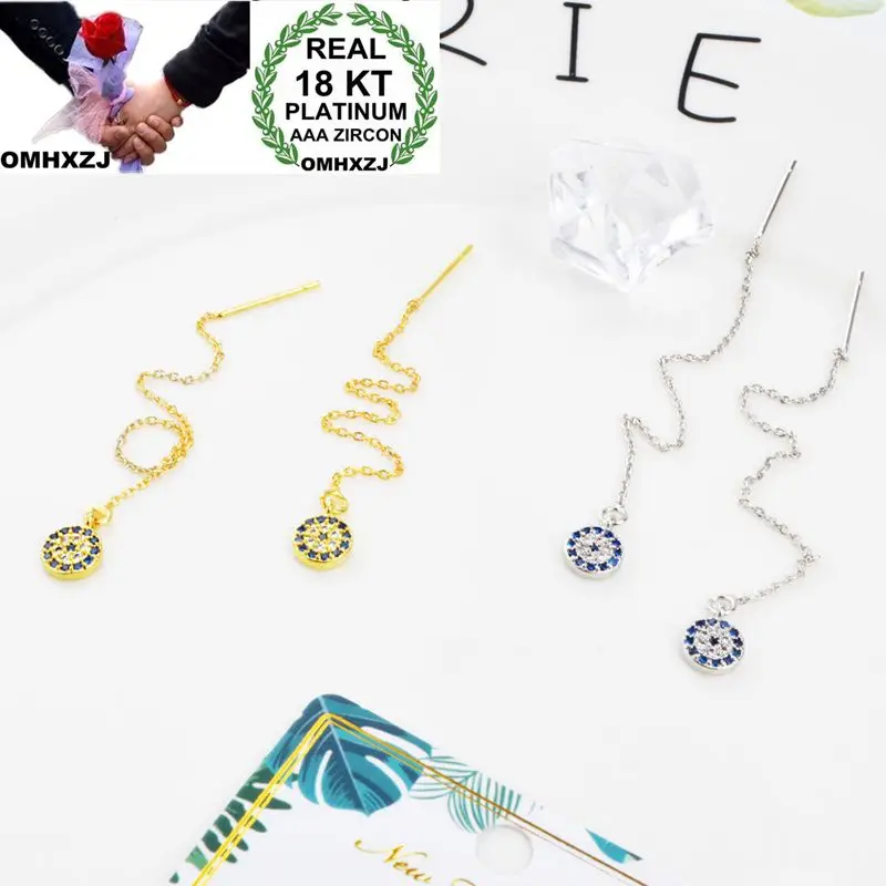 OMHXZJ Wholesale Personality Fashion OL Woman Girl Party Devil Eye Zircon 18KT Gold White Gold Earrings Ear Line YE374
OMHXZJ Wholesale Personality Fashion OL Woman Girl Party Devil Eye Zircon 18KT Gold White Gold Earrings Ear Line YE374