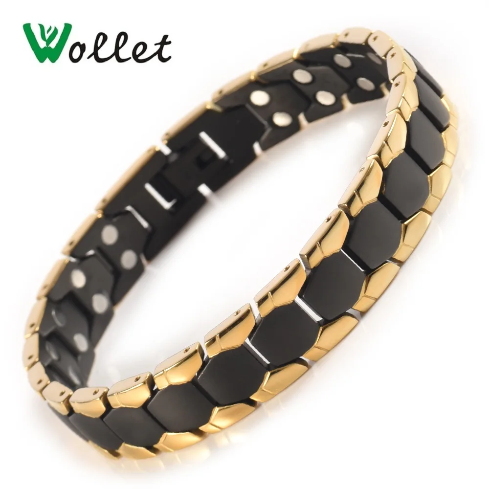 Wollet Jewelry Titanium Bio Magnet Magnetic Bracelet Bangle for Men Gold Black Silver Color Healing Energy
Wollet Jewelry Titanium Bio Magnet Magnetic Bracelet Bangle for Men Gold Black Silver Color Healing Energy