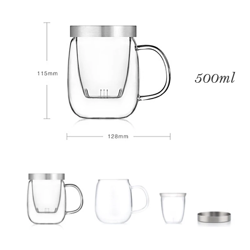 Heatproof Hand Blowing Glass Mug with Stainless Steel Lid and Tea Filter High Quality Small Glass Teapot Clear Body SH259-139
Heatproof Hand Blowing Glass Mug with Stainless Steel Lid and Tea Filter High Quality Small Glass Teapot Clear Body SH259-139