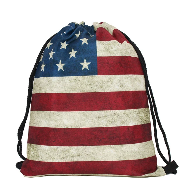 3D Printed Female Student Schoolbags Vintage Drawstring Bags Hot Sale USA American Flag Backpack
3D Printed Female Student Schoolbags Vintage Drawstring Bags Hot Sale USA American Flag Backpack