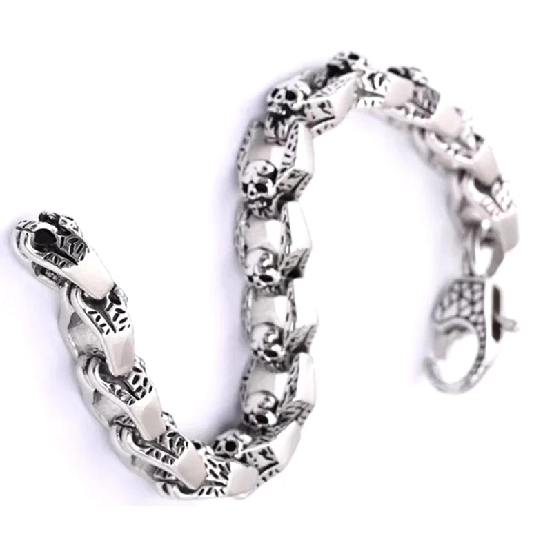 Rock roll big heavy dull mens skull bracelets 316 stainless steel biker men bracelets cool fashion design
Rock roll big heavy dull mens skull bracelets 316 stainless steel biker men bracelets cool fashion design