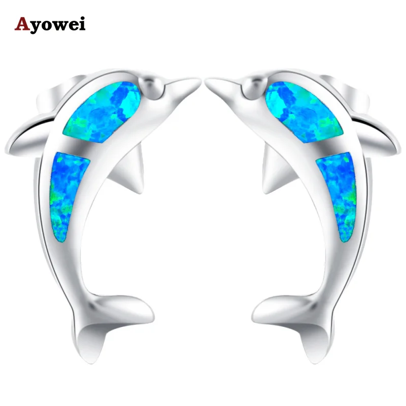 Ayowei Animal Dolphin Design 925 Silver Fashion Jewelry Blue Fire Opal Black Friday Stud Earrings for Girls OE606A
Ayowei Animal Dolphin Design 925 Silver Fashion Jewelry Blue Fire Opal Black Friday Stud Earrings for Girls OE606A