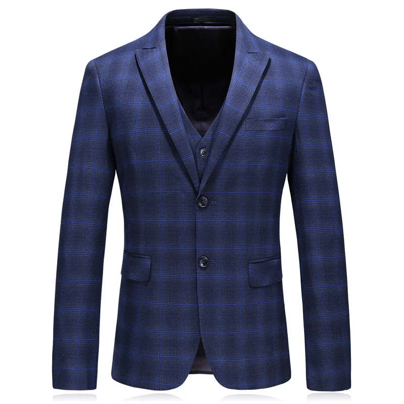 2018 Men's single breasted business wedding Suit men Full dress Men fashion Plaid Classic suits (Jacket+Vest+Pants)
2018 Men's single breasted business wedding Suit men Full dress Men fashion Plaid Classic suits (Jacket+Vest+Pants)