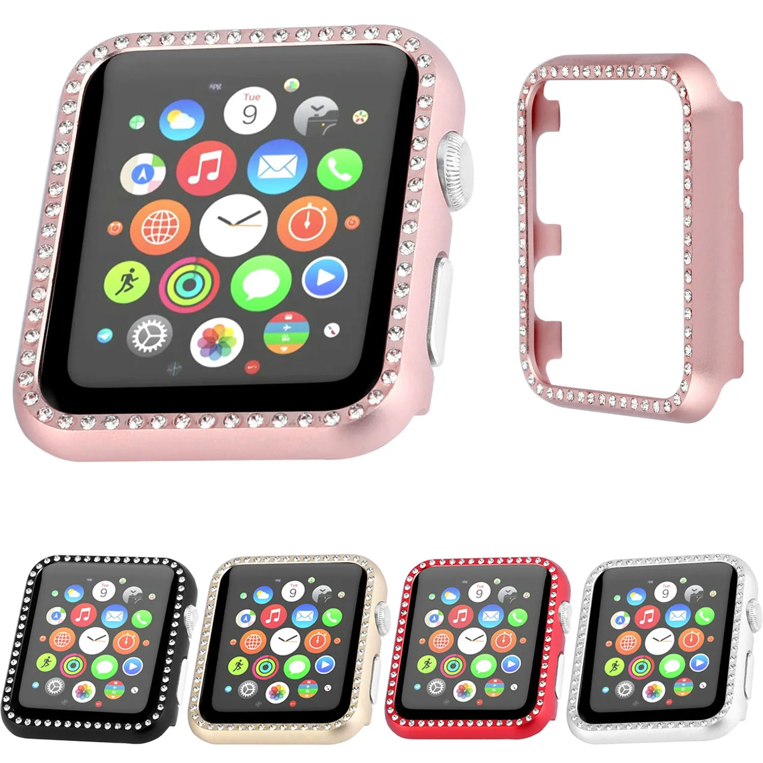 Hard Metal Diamond Protective Case for Apple Watch 44mm 40mm Series 4 iWatch Case Cover Women
Hard Metal Diamond Protective Case for Apple Watch 44mm 40mm Series 4 iWatch Case Cover Women