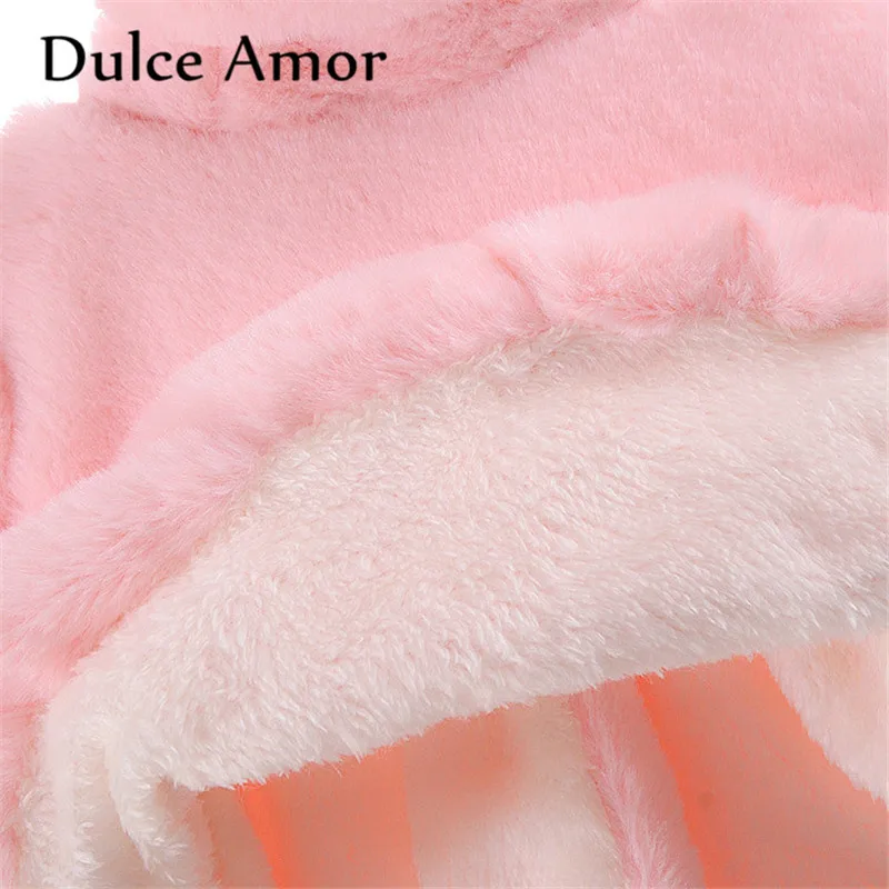 Dulce Amor для маленьких девочек пальто зимняя одежда малыша Кот с капюшоном из