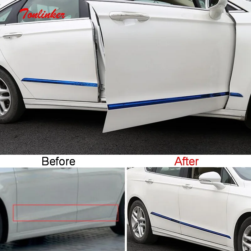 Tonlinker Exterior Car Door edge Cover case Stickers for Ford MENDEO 2013-19 Car styling 6 PCS Stainless steel Cover stickers
Tonlinker Exterior Car Door edge Cover case Stickers for Ford MENDEO 2013-19 Car styling 6 PCS Stainless steel Cover stickers