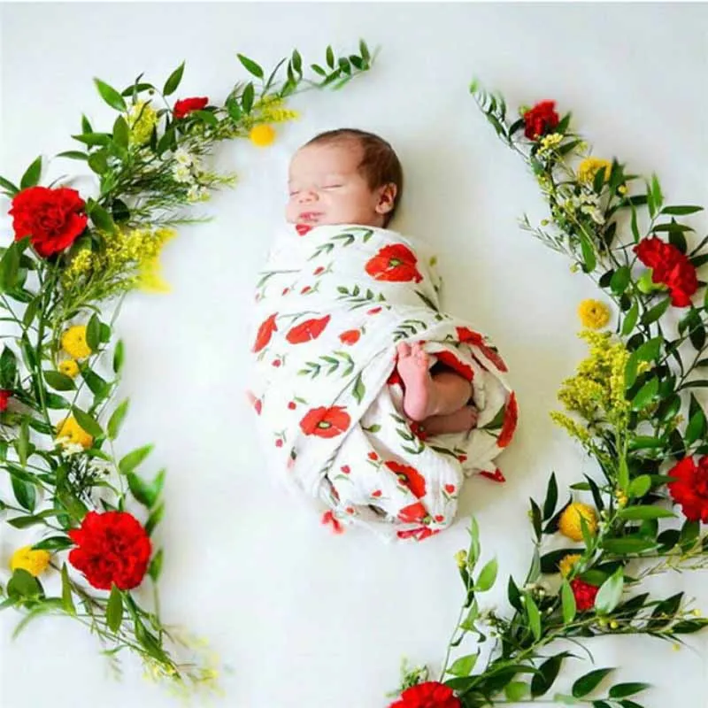 Муслиновое хлопковое детское одеяло для новорожденных многофункциональное 120*120