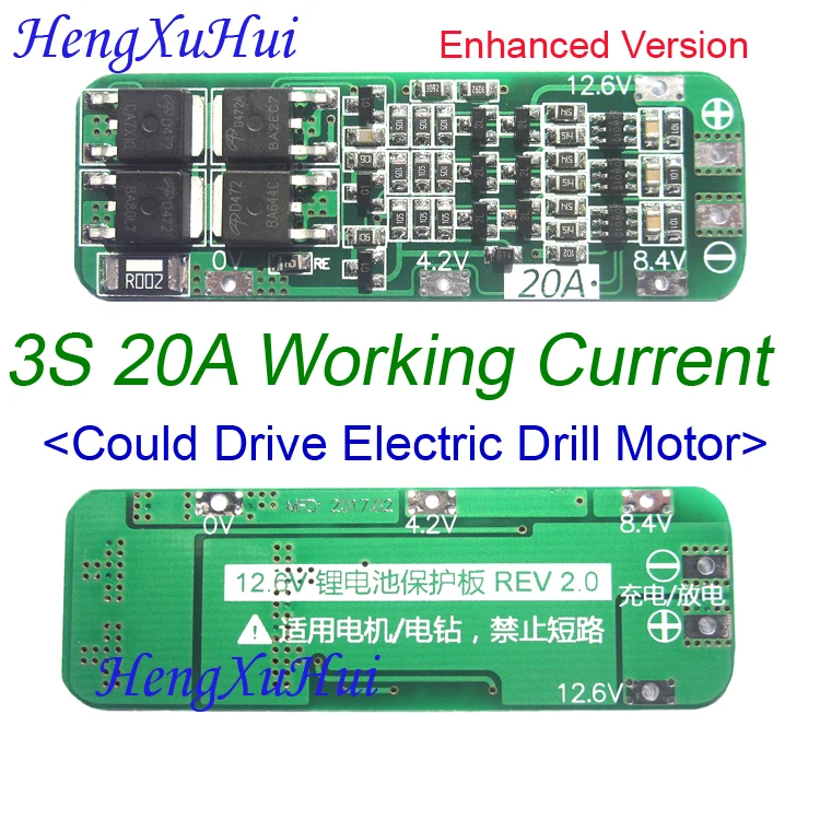 3S 20A Li-ion Lithium Battery PCB Protection Board 12.6V AUTO Recovery (Standard Enhanced Version Optional)
3S 20A Li-ion Lithium Battery PCB Protection Board 12.6V AUTO Recovery (Standard Enhanced Version Optional)