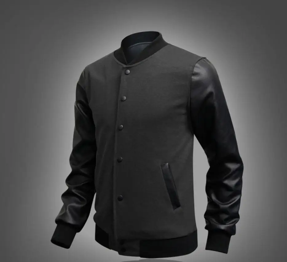 British Men Casual Fashion Jacket Collar Small Pu Splicing College Wind Jacket Single Breasted Pu Splicing 7 Colors Jacket
British Men Casual Fashion Jacket Collar Small Pu Splicing College Wind Jacket Single Breasted Pu Splicing 7 Colors Jacket