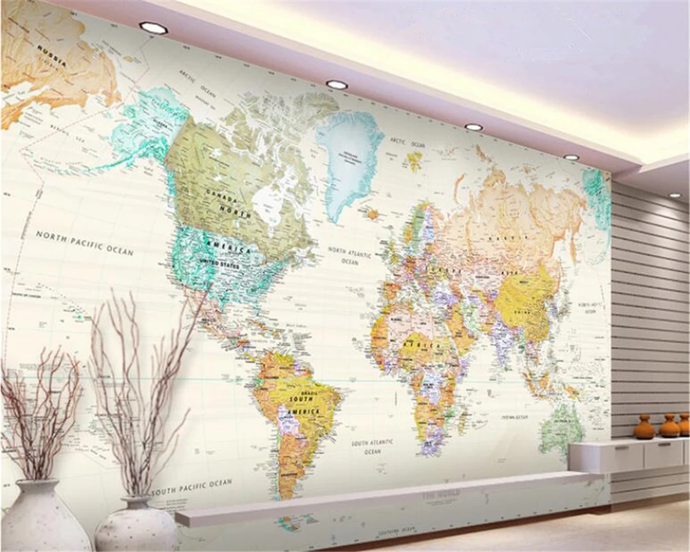 beibehang Custom new fashion wallpaper exquisite light color version of the world map decorative painting papel de parede tapety
beibehang Custom new fashion wallpaper exquisite light color version of the world map decorative painting papel de parede tapety