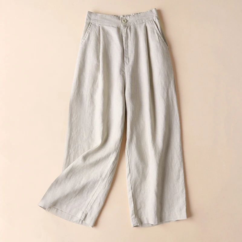Summer Women Wide Leg Pants Ladies Loose Cotton Linen Pants Casual Elasticated Waist 9-Point Pants Women Thin 3xl
Summer Women Wide Leg Pants Ladies Loose Cotton Linen Pants Casual Elasticated Waist 9-Point Pants Women Thin 3xl
