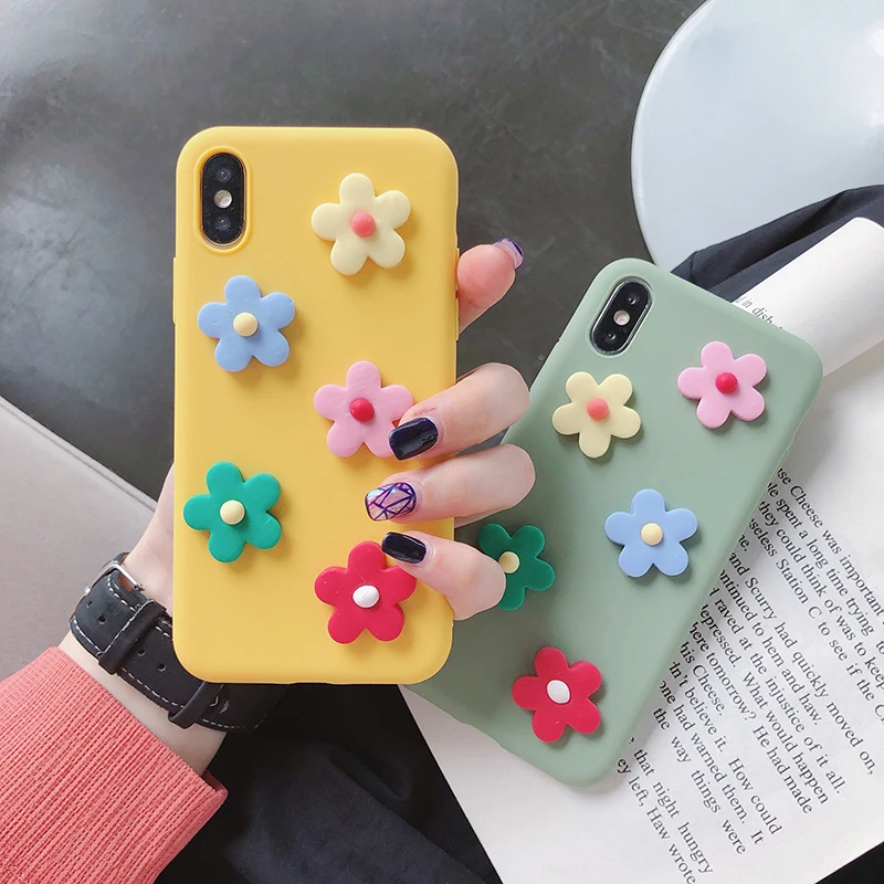 3d карамельный силиконовый цветной чехол с цветком для xiaomi mi 9 se x 2 s Max Note 3 play pocophon f1
