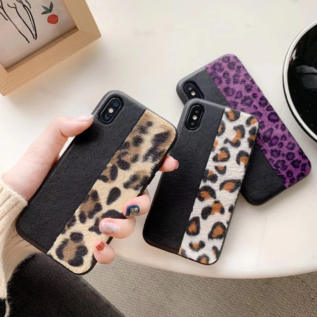 Чехол для телефона с леопардовым принтом iphone 7 Роскошный чехол iPhone X кожаный