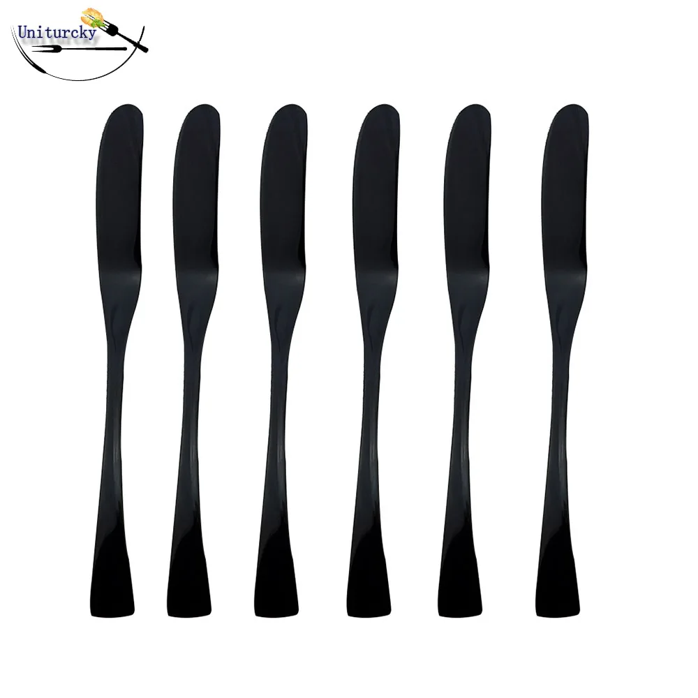 6 Pcs Dinnerware set Black Plated Shiny Stainless Steel Breakfast Tool Knives Set Butter Knife Dessert Cutlery Thickness Cheese
6 Pcs Dinnerware set Black Plated Shiny Stainless Steel Breakfast Tool Knives Set Butter Knife Dessert Cutlery Thickness Cheese