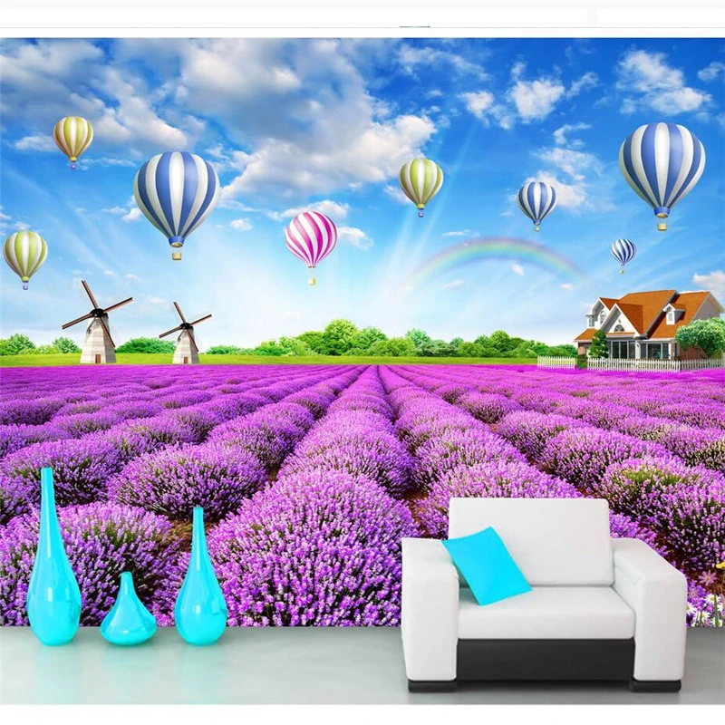 wellyu papier peint wallpaper for walls 3 d Custom wallpaper Charming lavender pastoral natural scenery hot air balloon TV
wellyu papier peint wallpaper for walls 3 d Custom wallpaper Charming lavender pastoral natural scenery hot air balloon TV