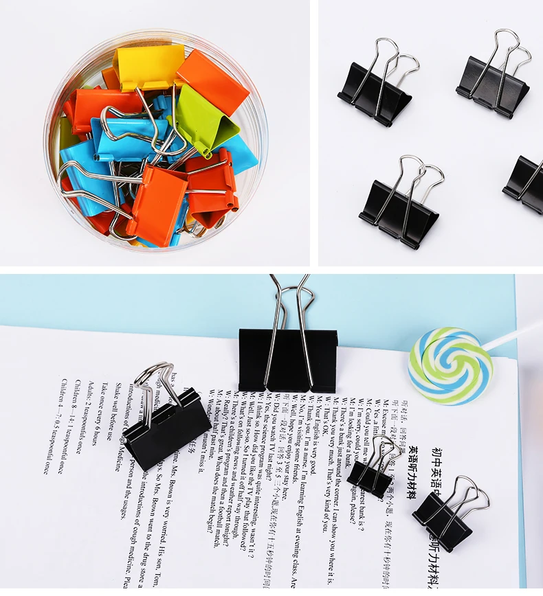 Metal Binder Clips 19mm Notes Letter Paper Clip Office Supplies Binding Securing clip Product ABS92797
Metal Binder Clips 19mm Notes Letter Paper Clip Office Supplies Binding Securing clip Product ABS92797