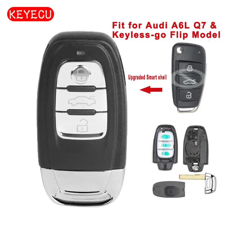 Keyecu Upgraded Smart Remote Key Shell Case 3 Button Fob for Audi A6L Q7 & Keyless-go Flip Model (Shell only)
Keyecu Upgraded Smart Remote Key Shell Case 3 Button Fob for Audi A6L Q7 & Keyless-go Flip Model (Shell only)
