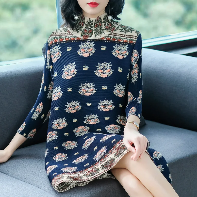 Plus Size Dress Women Turtleneck 3/4 Sleeve Elegant Vintage Dress Spring Loose Retro Print Fashion Dress for women weight45-80kg
Plus Size Dress Women Turtleneck 3/4 Sleeve Elegant Vintage Dress Spring Loose Retro Print Fashion Dress for women weight45-80kg