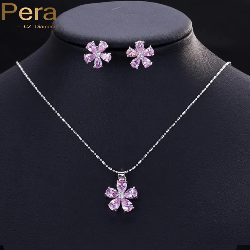 Pera CZ Trendy Pink Cubic Zirconia Stone Silver Color Necklace And Earrings Women Fashion Jewelry Set For Christmas Gift J054
Pera CZ Trendy Pink Cubic Zirconia Stone Silver Color Necklace And Earrings Women Fashion Jewelry Set For Christmas Gift J054