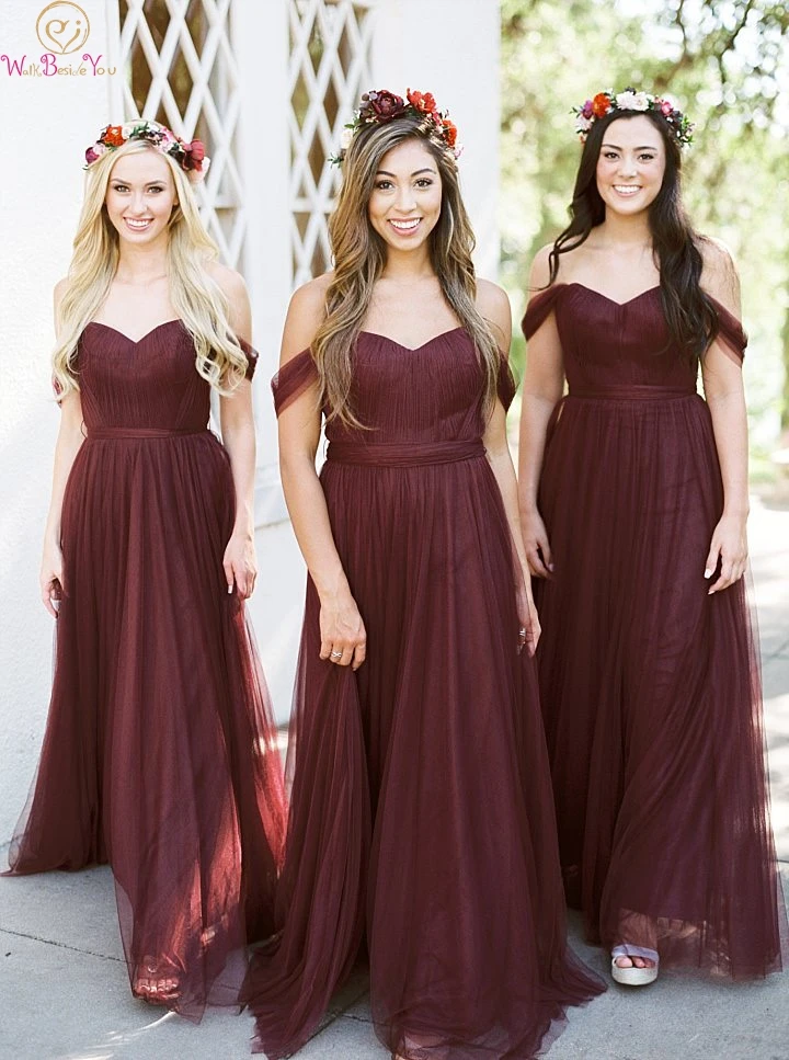 Burgundy Bridesmaid Dresses 2019 Floor-Length Long Wedding Party Dress Elegant Off Shoulder Sweetheart Neck Bridesmaid Prom Gown
Burgundy Bridesmaid Dresses 2019 Floor-Length Long Wedding Party Dress Elegant Off Shoulder Sweetheart Neck Bridesmaid Prom Gown