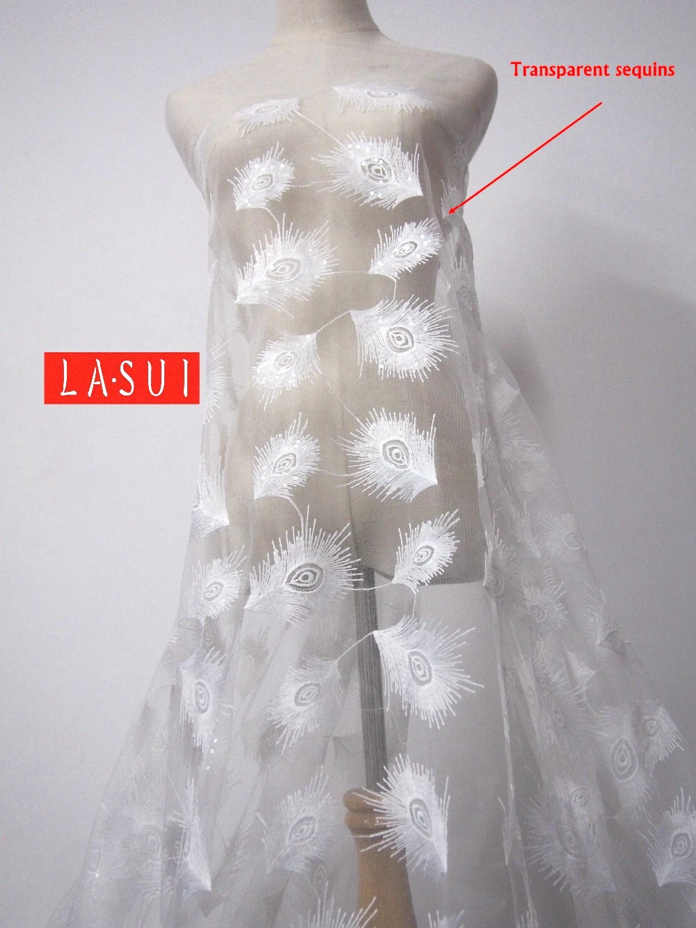 LASUI 1y/1 лот Новинка Август блестки молочный шелк + прозрачные Блестки перо узор
