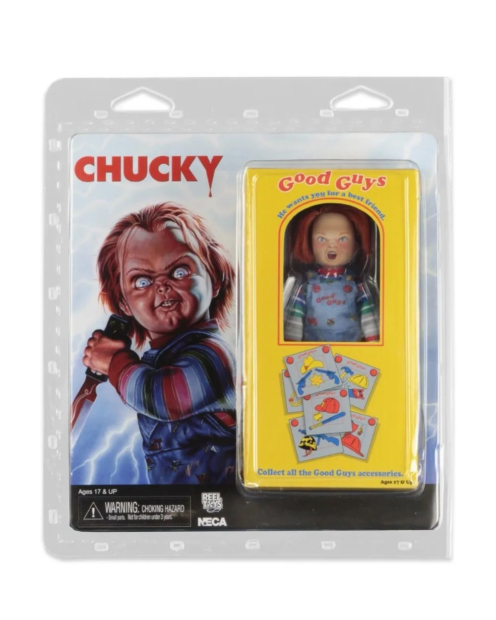 Hot Sale Action Figure Toys Classic Terror Film Figurine NECA Childs Play Good Guys Chucky Hammer Bat Knife 6"
Hot Sale Action Figure Toys Classic Terror Film Figurine NECA Childs Play Good Guys Chucky Hammer Bat Knife 6"