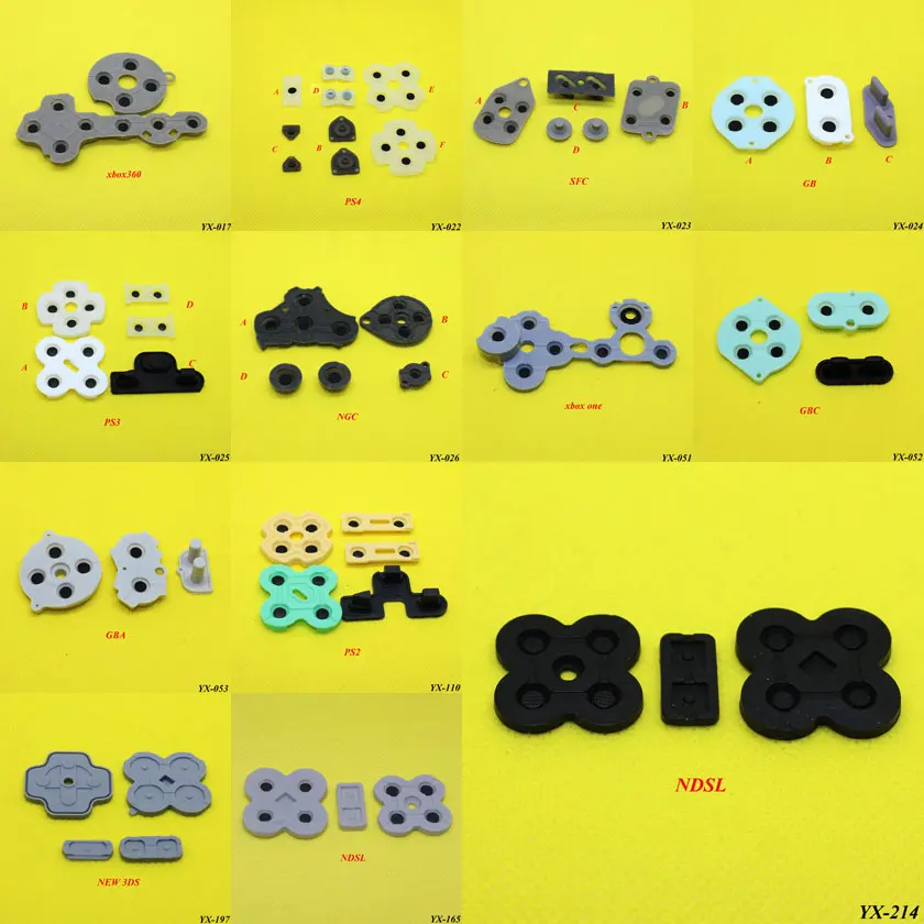 Rubber Conductive Buttons A-B D-pad for Game Boy Classic GB GBC GBP GBA SP XBOX360 ONE PS2 3 4 Silicone Start Select Keypad
Rubber Conductive Buttons A-B D-pad for Game Boy Classic GB GBC GBP GBA SP XBOX360 ONE PS2 3 4 Silicone Start Select Keypad