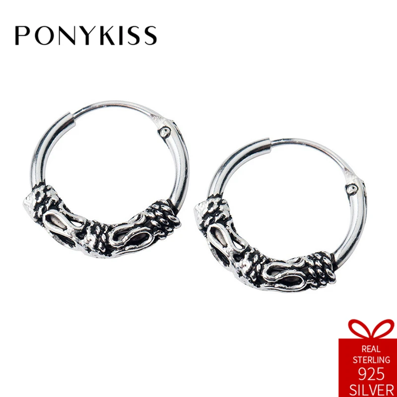 PONYKISS Vintage 100% 925 Sterling Silver Chic Simple Hoop Earrings Women Charm Accessories Birthday Party Fashion Special Gift
PONYKISS Vintage 100% 925 Sterling Silver Chic Simple Hoop Earrings Women Charm Accessories Birthday Party Fashion Special Gift
