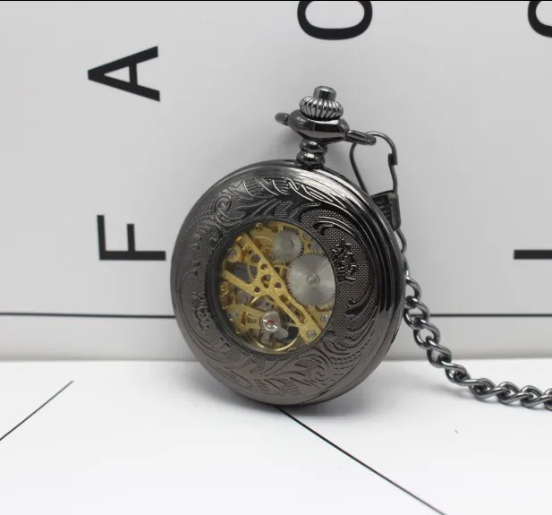 Fashion Phoenix Wing Hollow Case Black Dial Skeleton Automatic Mechanical Men Women Pocket Watch FOB Chain Gift
Fashion Phoenix Wing Hollow Case Black Dial Skeleton Automatic Mechanical Men Women Pocket Watch FOB Chain Gift