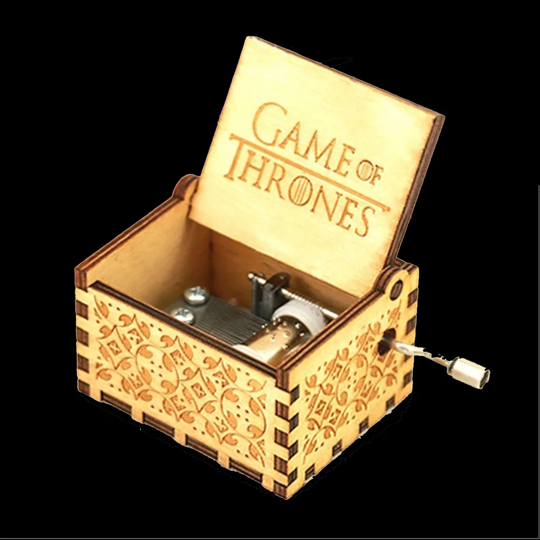 Wooden Handmade Music Box Game of Rights Theme Wooden Music Box with Carton Packaging
Wooden Handmade Music Box Game of Rights Theme Wooden Music Box with Carton Packaging