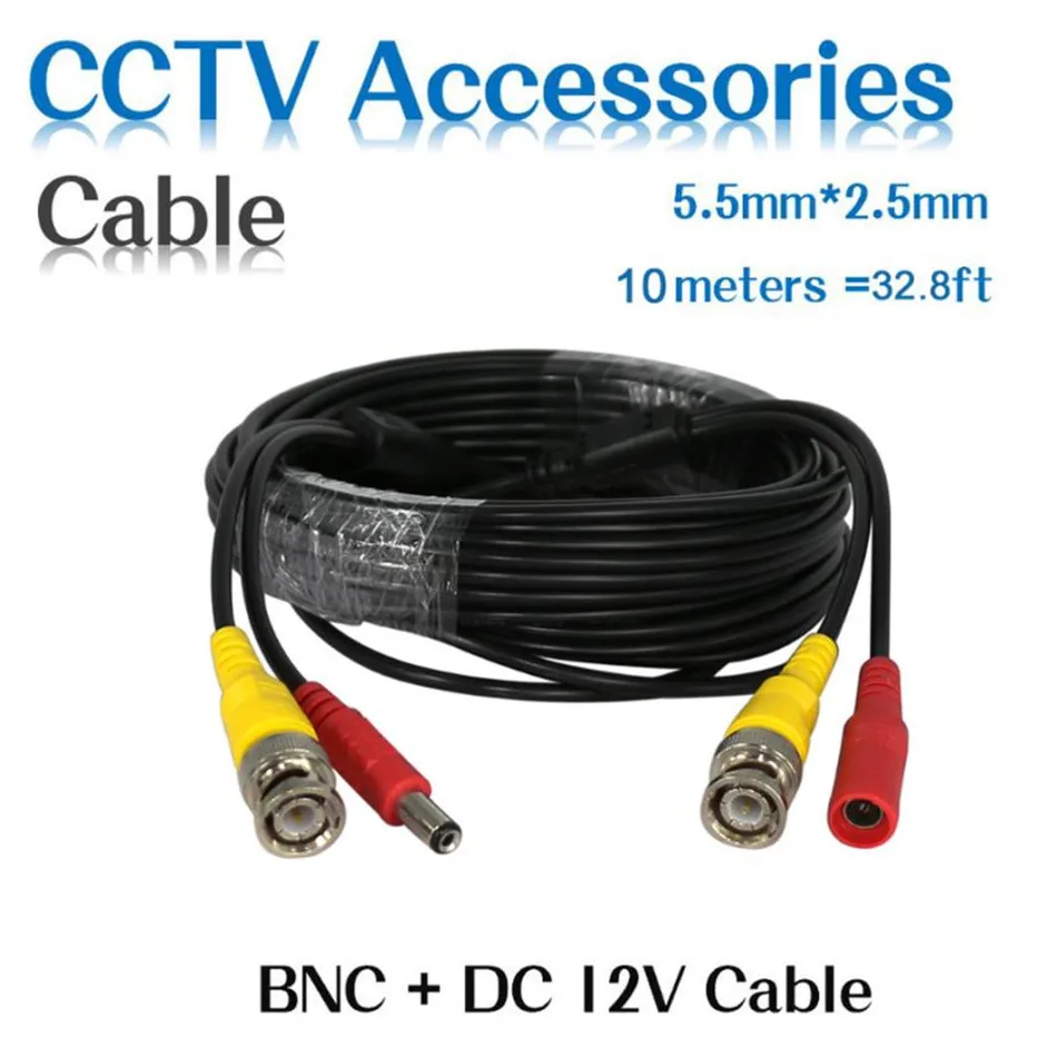 DVR 26 BNC видео силовой Сиамский кабель & DC C 18 12В 32ft 10 м для аналоговой AHD CVI CCTV камеры