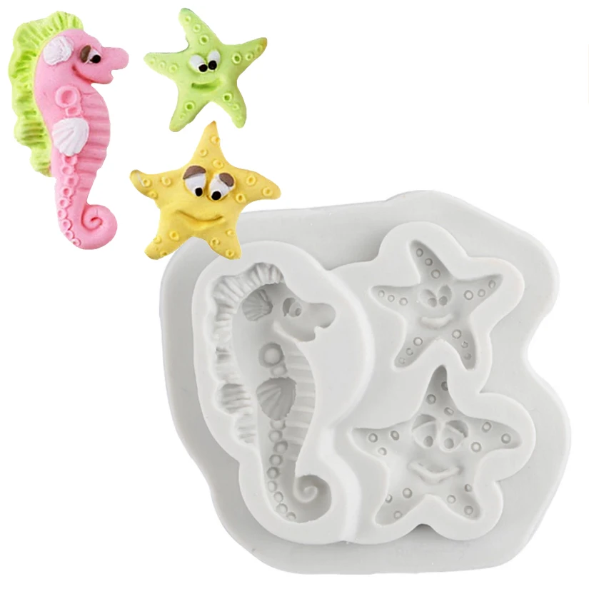 Wholesale 10 pcs Hippocampal And Starfish Shape Cake Fondant Decorating Tools, Silicone Mold For Cake Craft, Silicone Soap Molds
Wholesale 10 pcs Hippocampal And Starfish Shape Cake Fondant Decorating Tools, Silicone Mold For Cake Craft, Silicone Soap Molds