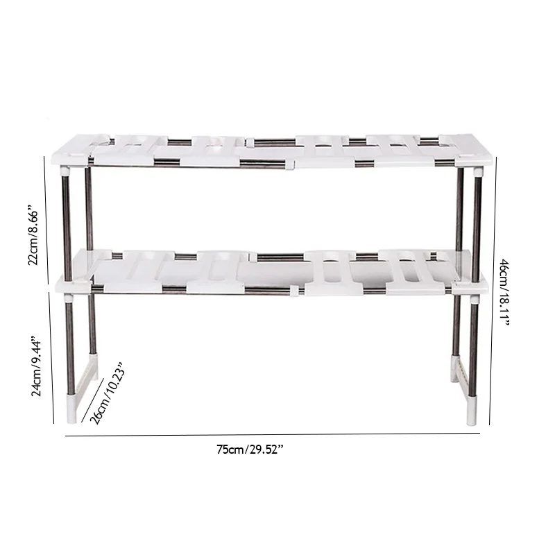 1PC Plastic Kitchen Storage Rack Double Layer Folding Sundries Sink Drain Shelf Organizer for Kitchen Bathroom Spices Tool
1PC Plastic Kitchen Storage Rack Double Layer Folding Sundries Sink Drain Shelf Organizer for Kitchen Bathroom Spices Tool