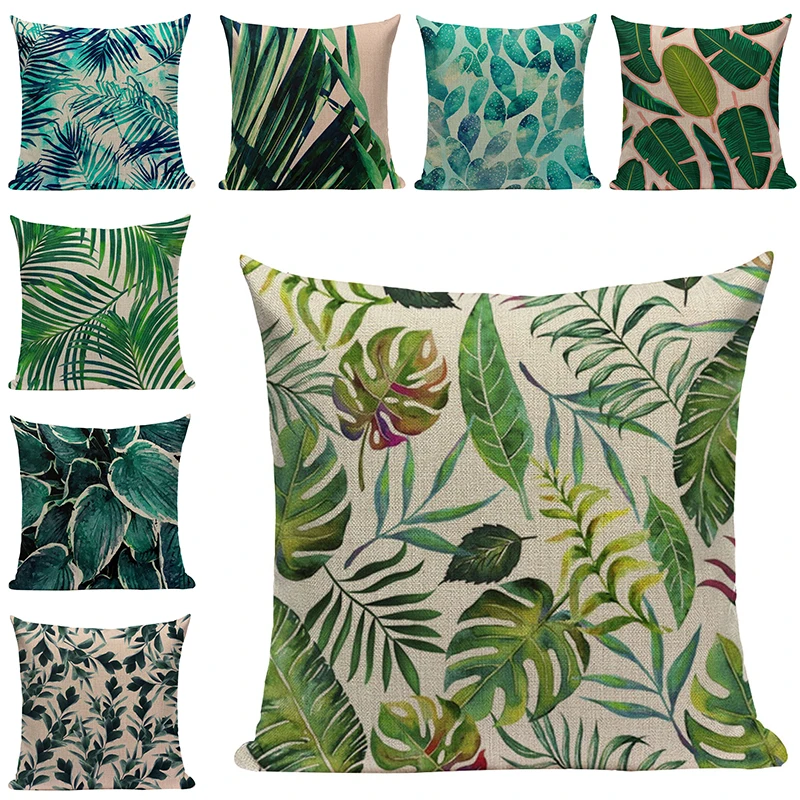 Tropical Plant Printed Decorative Cushions For Sofa Green Leaves Pillowcase Cotton Linen Art Pillow For Chair Cushion Home Decor
Tropical Plant Printed Decorative Cushions For Sofa Green Leaves Pillowcase Cotton Linen Art Pillow For Chair Cushion Home Decor