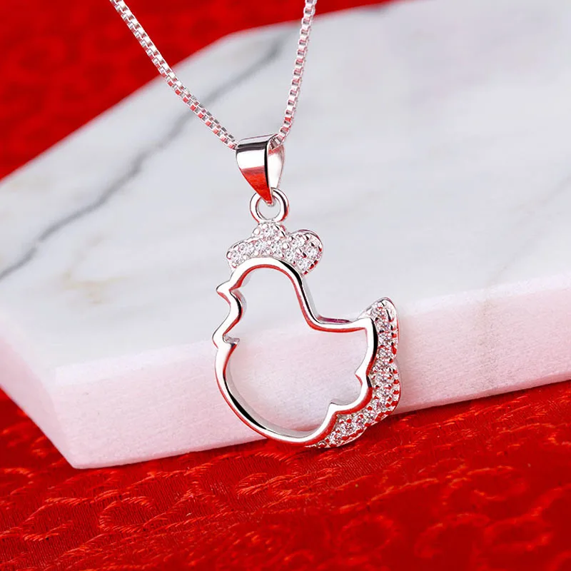 FENGLI Chick Style Pendant Necklace Hot Cute Cartoon Zodiac Chicken 925 Silver Color Necklaces&Pendant Farm Animal Chain Choker
FENGLI Chick Style Pendant Necklace Hot Cute Cartoon Zodiac Chicken 925 Silver Color Necklaces&Pendant Farm Animal Chain Choker