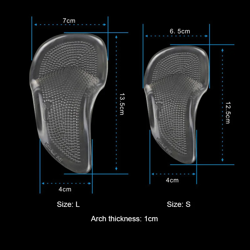 Soumit Adhesive Non-Slip Soft Silicone Gel Arch Support Half Cushion Pads Massage Inserts for Women Men Transparent Insoles
Soumit Adhesive Non-Slip Soft Silicone Gel Arch Support Half Cushion Pads Massage Inserts for Women Men Transparent Insoles