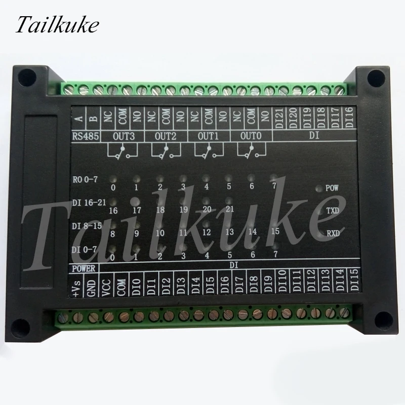 Switch Input and Output 22-way Open-in 4-way Relay Output Module RS485 MODBUS-RTU Communication
Switch Input and Output 22-way Open-in 4-way Relay Output Module RS485 MODBUS-RTU Communication