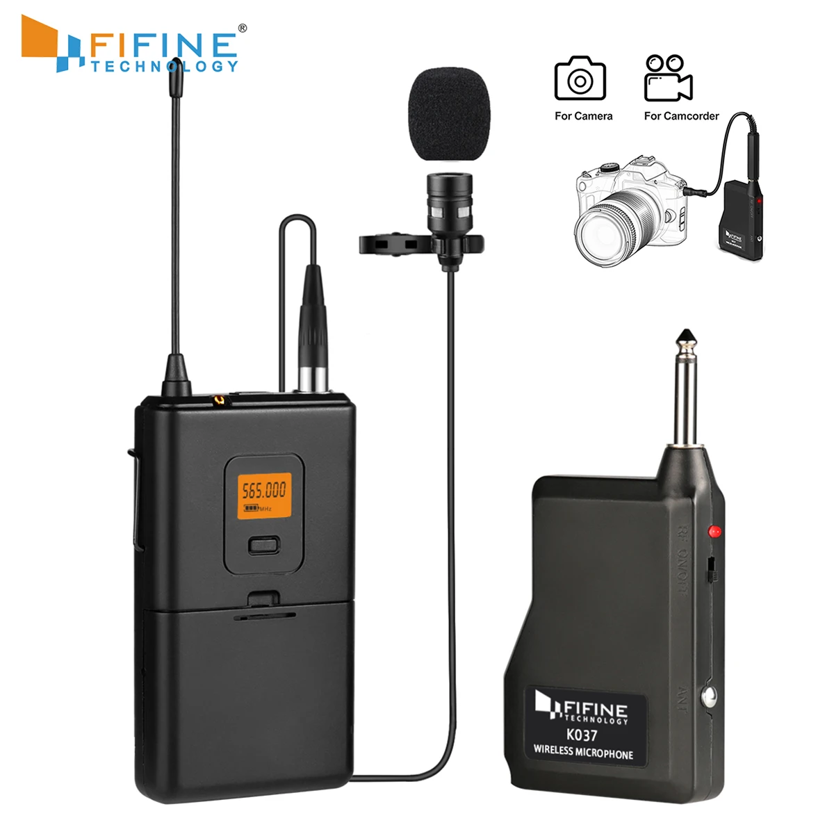 Беспроводной петличный микрофон Fifine 20-channel UHF, приемник для камеры/телефонов
Беспроводной петличный микрофон Fifine 20-channel UHF, приемник для камеры/телефонов
