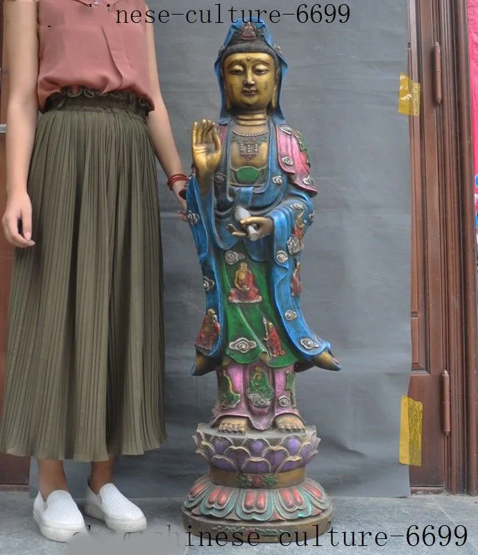 wedding decoration Chinese bronze Painted Gilt Buddhism Kwan-Yin Guanyin Bodhisattva Buddha statue
wedding decoration Chinese bronze Painted Gilt Buddhism Kwan-Yin Guanyin Bodhisattva Buddha statue