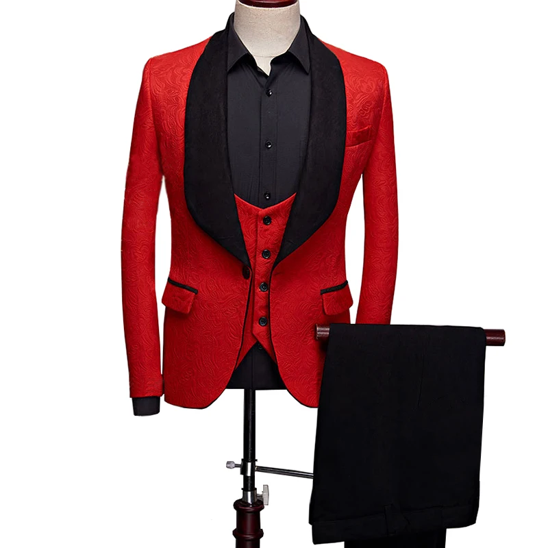 Shawl Lapel Men Tuxedo Suits 3 Pieces Set Wedding Groom Suits Stage Singer Suits Dress Coat Performance Clothes
Shawl Lapel Men Tuxedo Suits 3 Pieces Set Wedding Groom Suits Stage Singer Suits Dress Coat Performance Clothes