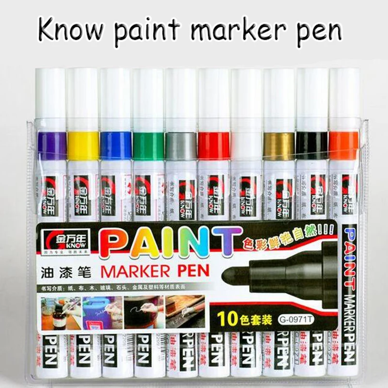 Original Know Colored Oil Marker Pen 10 Colors Art Marker Painting And Drawing On Surface Of Cloth, Wood, Glass, Stone, Metal
Original Know Colored Oil Marker Pen 10 Colors Art Marker Painting And Drawing On Surface Of Cloth, Wood, Glass, Stone, Metal