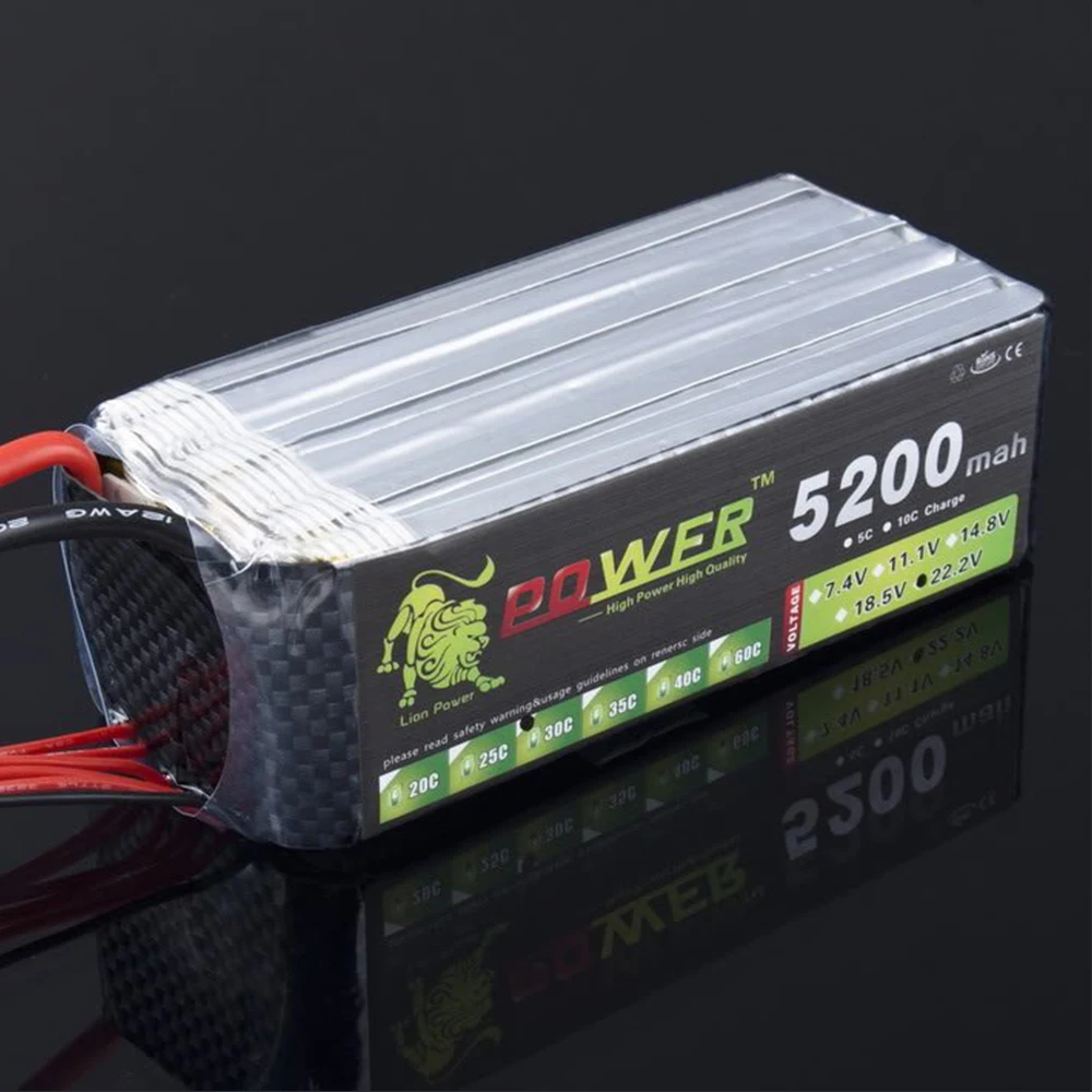 Лев мощность Lipo батарея 22,2 v 5200mAh 6S 30C Lipo батарея RC вертолет RC автомобиль Лодка Квадрокоптер дистанционное управление игрушки части
Лев мощность Lipo батарея 22,2 v 5200mAh 6S 30C Lipo батарея RC вертолет RC автомобиль Лодка Квадрокоптер дистанционное управление игрушки части