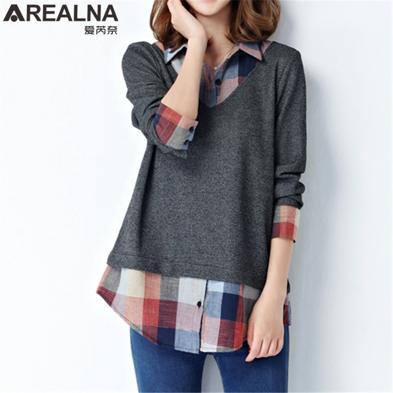 Long Large Tunics Woman Vintage Elegant Shirts Long Sleeve Fake 2 Piece Women's Elegant Blouses Plaid Patchwork Top Women Blusas
Long Large Tunics Woman Vintage Elegant Shirts Long Sleeve Fake 2 Piece Women's Elegant Blouses Plaid Patchwork Top Women Blusas
