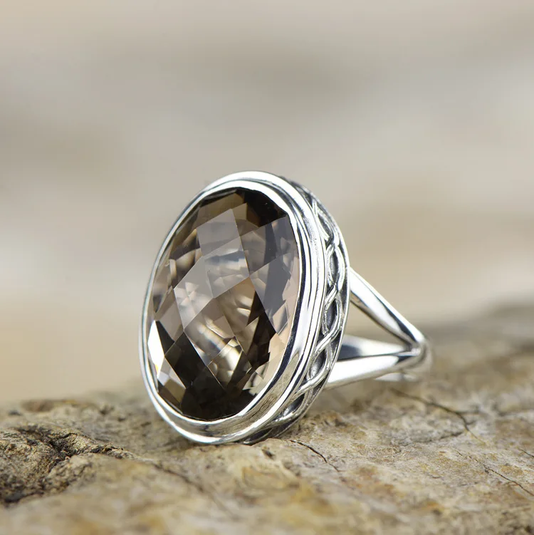 100% Genuine 925 Sterling Smoky Quartz Silver Ring for Women Vintage Natural Gemstone Gift Ring Thai Silver Jewelry Accessories
100% Genuine 925 Sterling Smoky Quartz Silver Ring for Women Vintage Natural Gemstone Gift Ring Thai Silver Jewelry Accessories