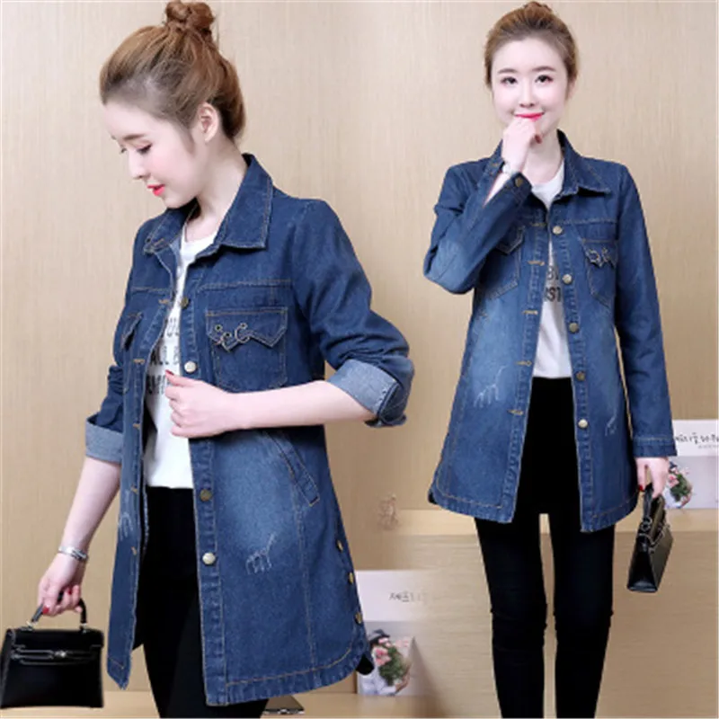 Spring 2019 Female jacket 4XL Coat female spring-fall Denim jacket plus-size Youth clothing for women Korean style jackets B4348
Spring 2019 Female jacket 4XL Coat female spring-fall Denim jacket plus-size Youth clothing for women Korean style jackets B4348